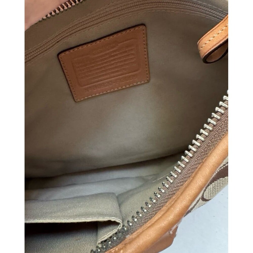 COACH VTG Y2K Hamptons Hobo Monogram One-Shoulder Bag w/ Clip Brown Canvas - Picture 6 of 10